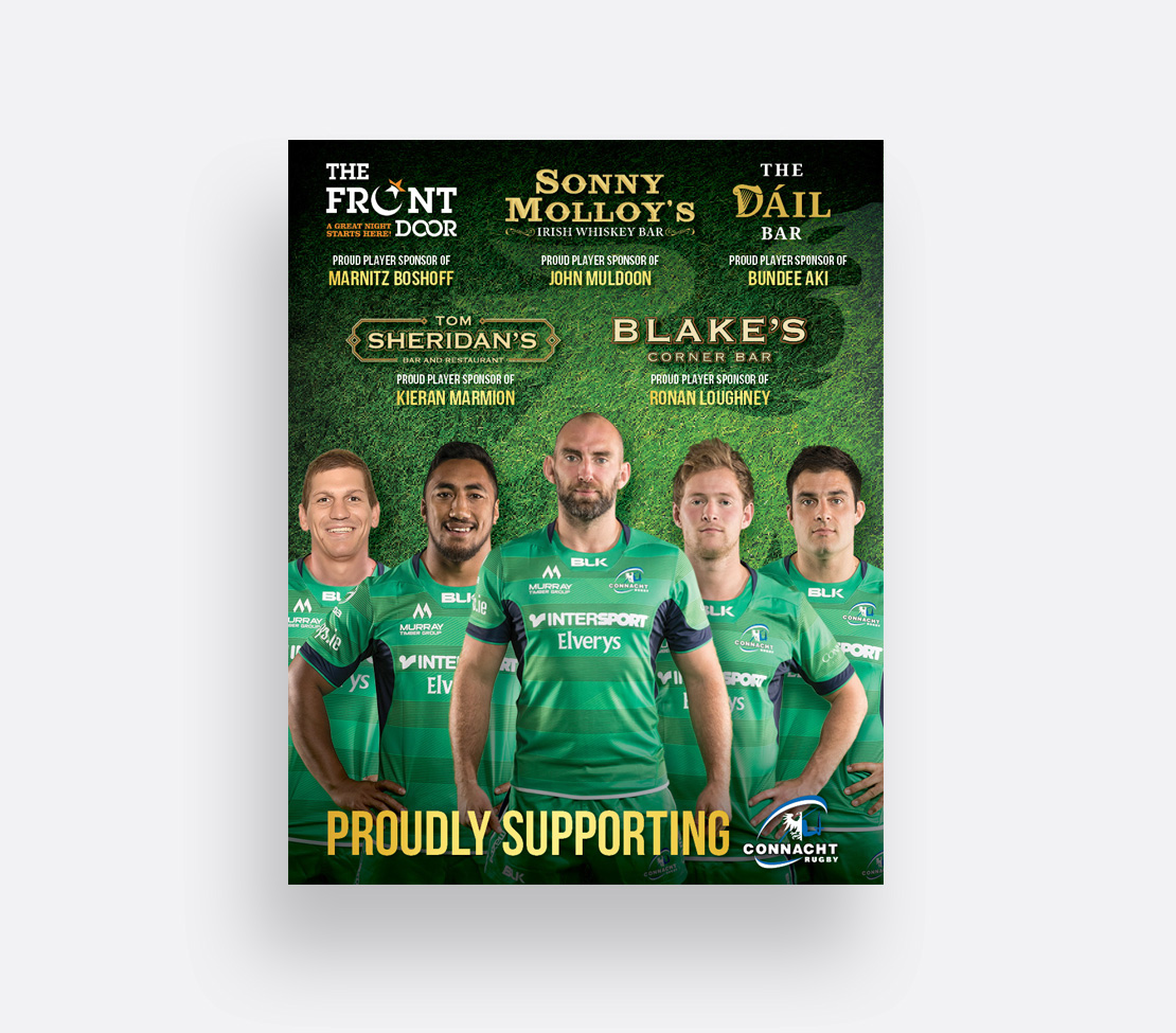 Connacht Rugby newspaper support ad