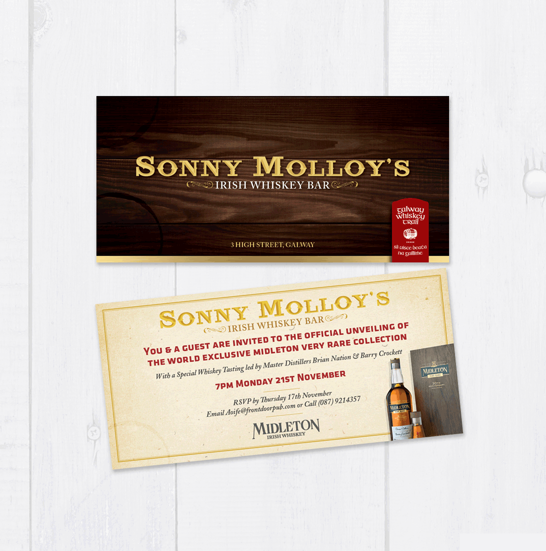 Sonny Molloy’s Whiskey Bar special event invites