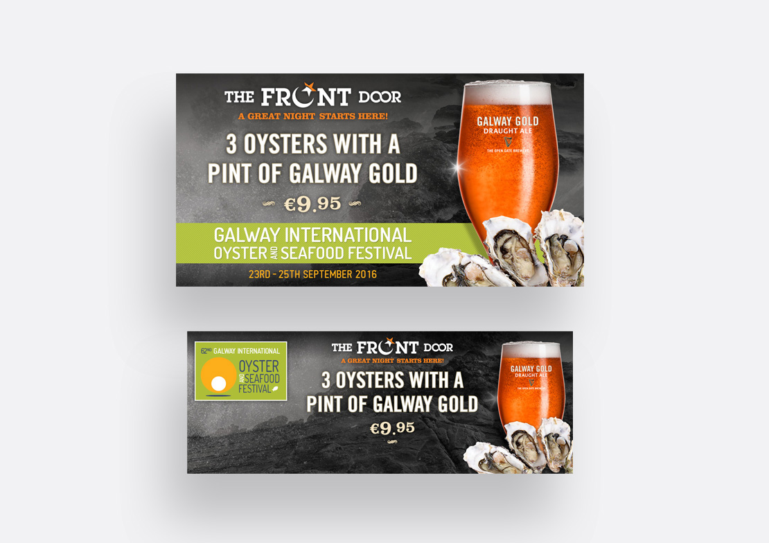 Promotional digital media posts for the 2016 Galway Oyster Festival