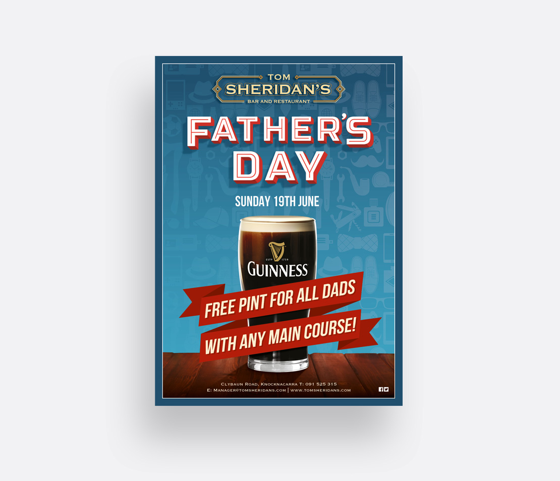 Tom Sheridan's Father's day promotional A2 poster