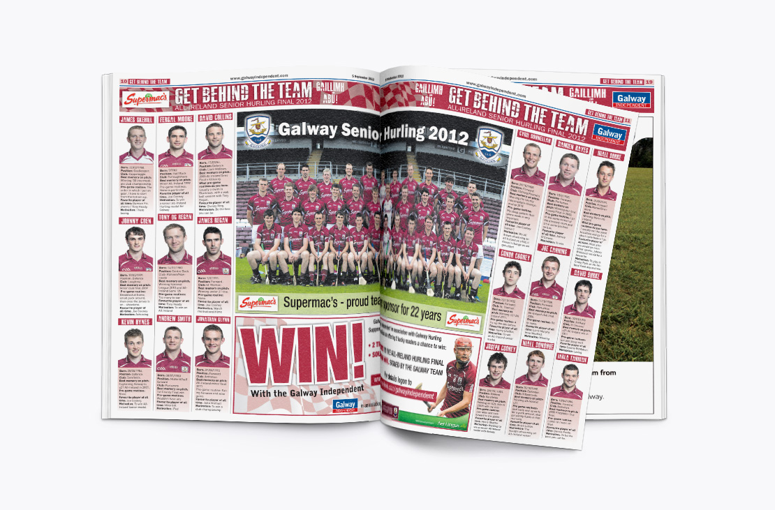 Galway Independent Galway Hurlers All-Ireland double-page spread