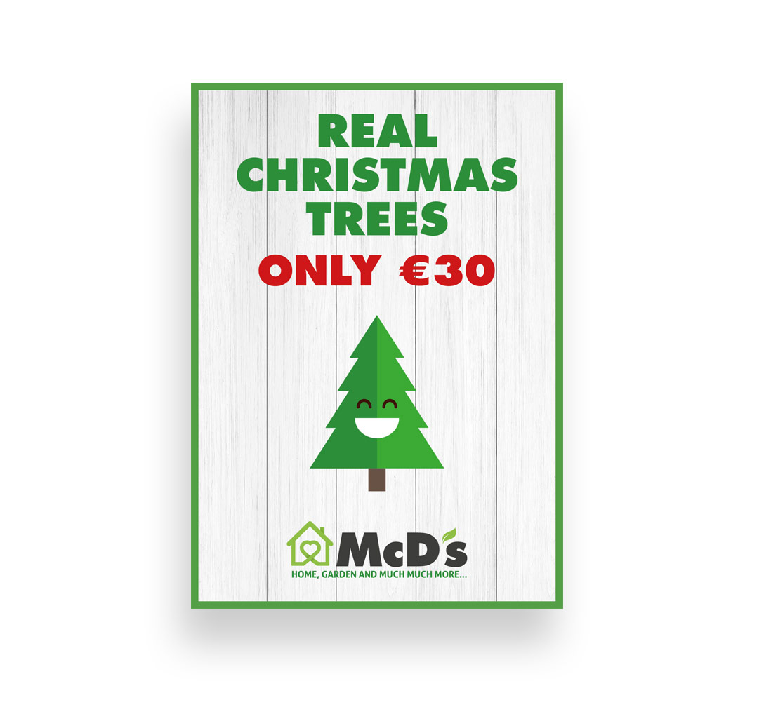 McD's Christmas tree promotional A1 posters